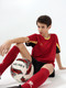 Миниатюра изображения товара Футбольная форма Kelme Short-Sleeved Football Suit / 8251ZB3002-600 (р.140, красный/черный)