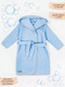 Миниатюра изображения товара Халат детский Amarobaby Waffle с капюшоном / AB-OD22-WAF2502/19-110 (голубой, р. 110)