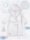 Миниатюра изображения товара Халат детский Amarobaby Waffle с капюшоном / AB-OD22-WAF2502/00-110 (белый, р. 110-116)