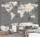 Миниатюра изображения товара Фотообои листовые Vimala Серая карта мира (270x300)