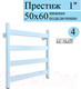Миниатюра изображения товара Полотенцесушитель водяной Ростела Престиж 50x60/4 (1") (белый, нижнее подключение)