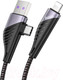 Миниатюра изображения товара Кабель Hoco U95 2в1 Type-C to Lightning (1.2м, черный)