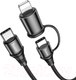 Миниатюра изображения товара Кабель Hoco X50 2в1 Type-C to Type-C, Type-C to Lightning (1м, черный)