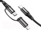 Миниатюра изображения товара Кабель Hoco X50 2в1 Type-C to Type-C, Type-C to Lightning (1м, черный)