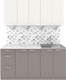 Миниатюра изображения товара Кухонный гарнитур Агута Альфа 1.6/60 (глиняный серый/сатин/опал светлый)