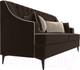 Миниатюра изображения товара Диван Лига Диванов Марк 258 (микровельвет коричневый/кант бежевый)