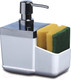 Миниатюра изображения товара Дозатор моющего средства с подставкой для губки Primanova M-E51-01 (белый)