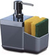 Миниатюра изображения товара Дозатор моющего средства с подставкой для губки Primanova M-E51-07 (серый)