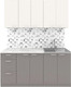 Миниатюра изображения товара Кухонный гарнитур Агута Альфа 1.6/60 (глиняный серый/сатин/этория)