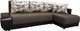 Миниатюра изображения товара Диван угловой Асмана Олимп-1 левый (архитектура шоколад/кватро 4/кожзам коричневый)