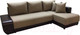Миниатюра изображения товара Диван угловой Асмана Олимп-1 левый (кватро 4/кожзам коричневый)