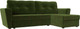 Миниатюра изображения товара Диван угловой Лига Диванов Амстердам Лайт правый (микровельвет зеленый)