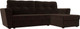 Миниатюра изображения товара Диван угловой Лига Диванов Амстердам Лайт правый (микровельвет коричневый)