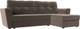Миниатюра изображения товара Диван угловой Лига Диванов Амстердам Лайт правый (велюр коричневый)