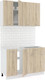 Миниатюра изображения товара Кухонный гарнитур Кортекс-мебель Корнелия Лира-лайт 1.2м без столешницы (дуб сонома)