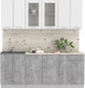 Миниатюра изображения товара Кухонный гарнитур Интерлиния Мила 20-60 (бетон/белый платинум глянец/бискайская сосна)