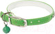 Миниатюра изображения товара Ошейник КАСКАД Синтетик двойной прошитый со стразами и бубенчиком / 00210106-05 (зеленый)