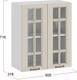 Миниатюра изображения товара Шкаф навесной для кухни ТриЯ Лина 1В6С (белый/крем)