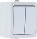 Миниатюра изображения товара Выключатель EKF Венеция 2кл 10А IP54 / EVV10-023-10-54 (белый)