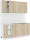 Миниатюра изображения товара Кухонный гарнитур Кортекс-мебель Корнелия Лира-лайт 1.8м без столешницы (дуб сонома)