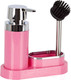 Миниатюра изображения товара Дозатор моющего средства с подставкой для губки Primanova Polen M-E43-03 (розовый/хром)