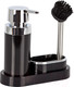 Миниатюра изображения товара Дозатор моющего средства с подставкой для губки Primanova Polen M-E43-06 (черный/хром)