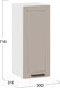 Миниатюра изображения товара Шкаф навесной для кухни ТриЯ Лорас 1В3 (белый/холст латте)