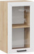 Миниатюра изображения товара Шкаф навесной для кухни ТриЯ Лорас 1В4С (дуб крафт золотой/холст белый)