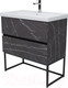 Миниатюра изображения товара Тумба под умывальник Дабер 012 / Т12.8.0.12Ч (мрамор черный/черный)