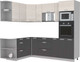 Миниатюра изображения товара Кухонный гарнитур Интерлиния Мила Лайт 1.68x2.4 левая без столешницы (вудлайн кремовый/антрацит)