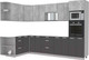 Миниатюра изображения товара Кухонный гарнитур Интерлиния Мила Лайт 1.68x3.0 левая без столешницы (бетон/антрацит)