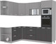 Миниатюра изображения товара Кухонный гарнитур Интерлиния Мила Лайт 1.68x2.4 левая без столешницы (серебристый/антрацит)