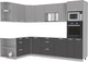 Миниатюра изображения товара Кухонный гарнитур Интерлиния Мила Лайт 1.68x2.8 левая без столешницы (серебристый/антрацит)