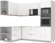 Миниатюра изображения товара Кухонный гарнитур Интерлиния Мила Лайт 1.68x2.4 левая без столешницы (белый платинум/белый платинум)