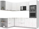 Миниатюра изображения товара Кухонный гарнитур Интерлиния Мила Лайт 1.68x2.6 левая без столешницы (белый платинум/белый платинум)