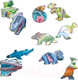 Миниатюра изображения товара Пазл LARSEN Летающие, прыгающие и ныряющие динозавры FH49