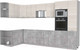 Миниатюра изображения товара Кухонный гарнитур Интерлиния Мила Лайт 1.68x3.4 левая без столешницы (вудлайн кремовый/бетон)