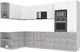 Миниатюра изображения товара Кухонный гарнитур Интерлиния Мила Лайт 1.68x3.2 левая без столешницы (белый платинум/бетон)