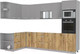 Миниатюра изображения товара Кухонный гарнитур Интерлиния Мила Лайт 1.68x3.0 левая без столешницы (серебристый/дуб золотой)