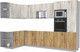 Миниатюра изображения товара Кухонный гарнитур Интерлиния Мила Лайт 1.68x3.2 левая без столешницы (дуб белый/дуб золотой)