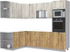 Миниатюра изображения товара Кухонный гарнитур Интерлиния Мила Лайт 1.68x2.6 левая без столешницы (дуб белый/дуб золотой)
