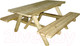 Миниатюра изображения товара Скамья-стол садовая Массив-Древ Тип А 1600x1700xH750