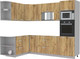 Миниатюра изображения товара Кухонный гарнитур Интерлиния Мила Лайт 1.68x2.6 левая без столешницы (дуб золотой/дуб золотой)