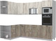 Миниатюра изображения товара Кухонный гарнитур Интерлиния Мила Лайт 1.68x2.6 левая без столешницы (дуб белый/дуб серый)