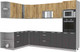 Миниатюра изображения товара Кухонный гарнитур Интерлиния Мила Лайт 1.88x3.0 левая без столешницы (дуб золотой/антрацит)