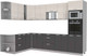 Миниатюра изображения товара Кухонный гарнитур Интерлиния Мила Лайт 1.88x3.0 левая без столешницы (вудлайн кремовый/антрацит)