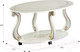 Миниатюра изображения товара Журнальный столик Мебелик Овация М на колесах (слоновая кость/золото)