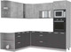 Миниатюра изображения товара Кухонный гарнитур Интерлиния Мила Лайт 1.88x2.4 левая без столешницы (бетон/антрацит)