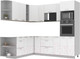 Миниатюра изображения товара Кухонный гарнитур Интерлиния Мила Лайт 1.88x2.4 левая без столешницы (белый платинум/белый платинум)
