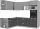Миниатюра изображения товара Кухонный гарнитур Интерлиния Мила Лайт 1.88x2.4 левая без столешницы (серебристый/антрацит)